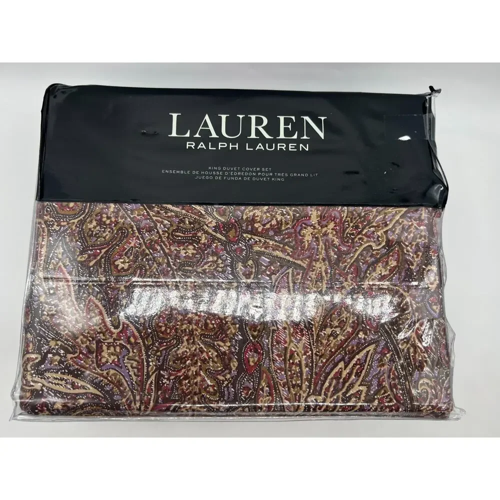 Ralph Lauren Hallie Refined Paisley King Duvet and 2 King Shams New.